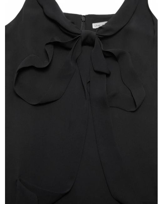 Acne Black Bow-Detail Silk Midi Dress