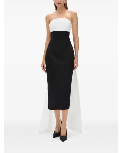 Rachel Gilbert Black Schulterfreies Odette Midikleid Mit Drapiertem Rücken