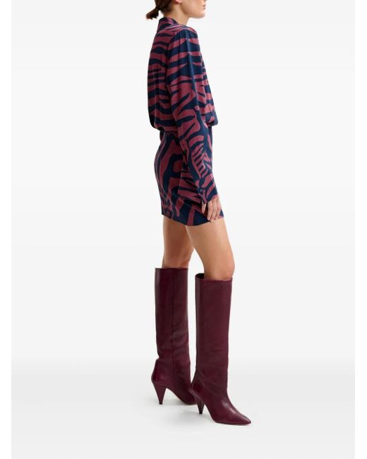 Essentiel Antwerp Blue Zebra-Print Mini Dress