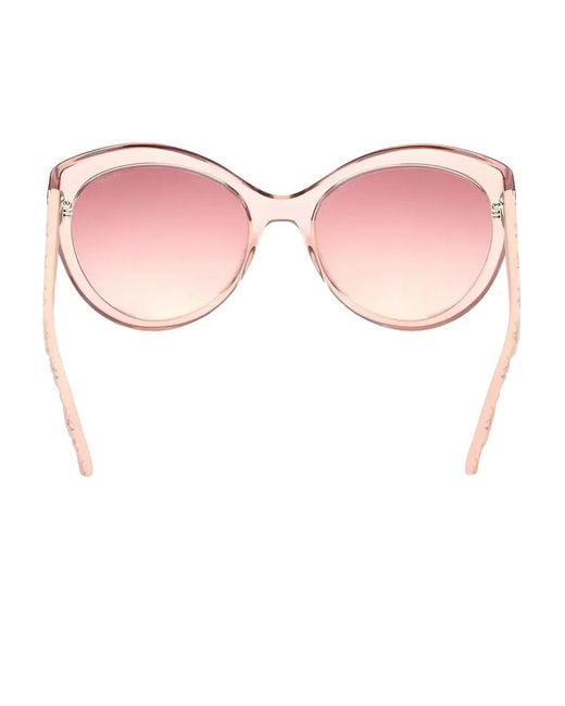 GUESS EYEWEAR Pink Monogram-Pattern Cat-Eye Sunglasses