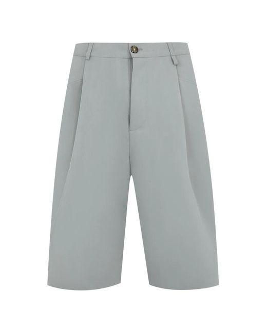 Willy Chavarria Gray Chilango Pleated Shorts for men