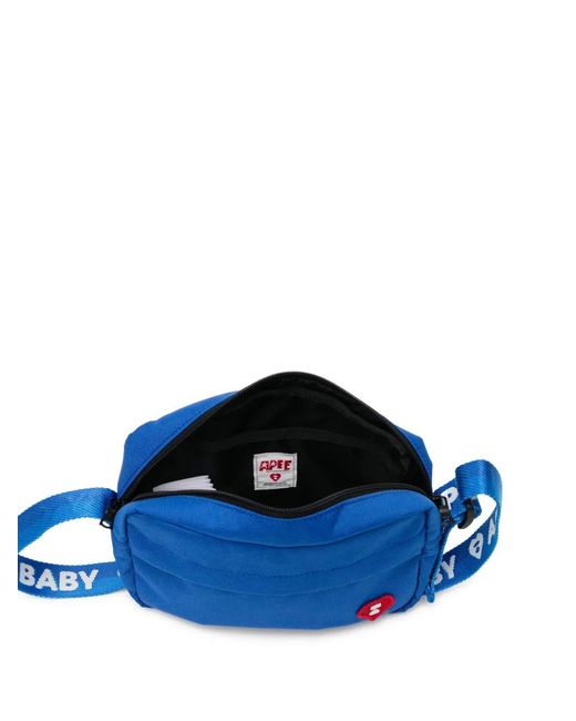 AAPE BY A BATHING AP Blue Heart-Patch Mini Bag
