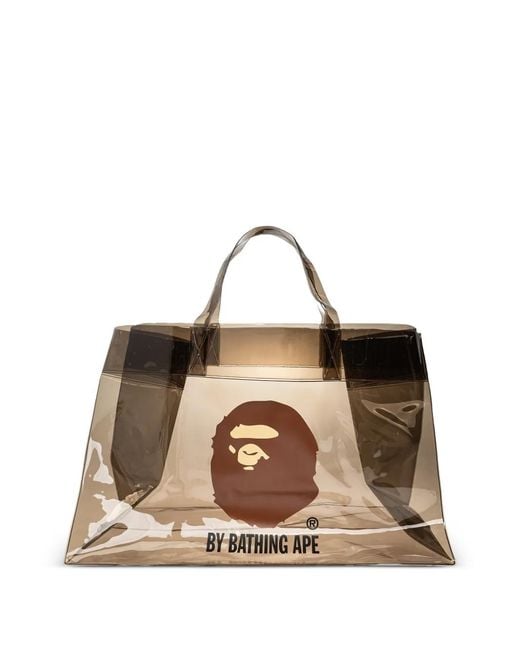 A Bathing Ape Brown Ape Head-Print Tote Bag