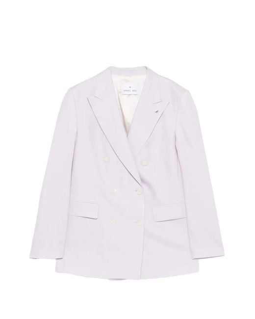Manuel Ritz White Double-Breasted Jacket