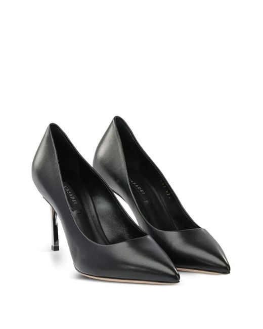 Casadei Black Leather Heeled Pumps