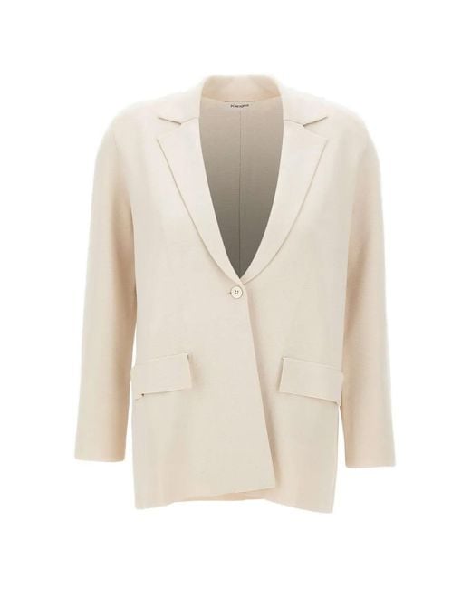 Kangra White Manteau Milano À Simple Boutonnage