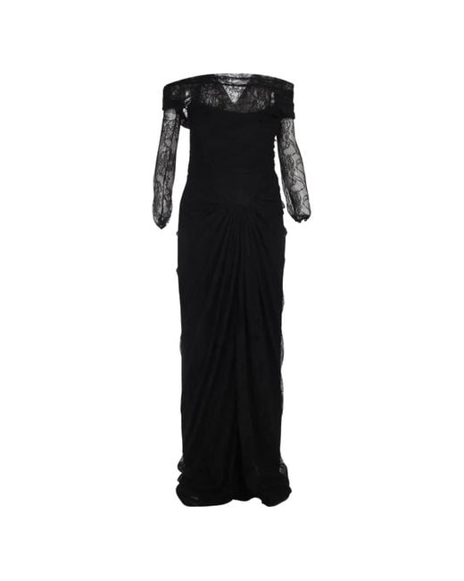 Rhea Costa レディース ブラック Ines レースディテール マキシドレス