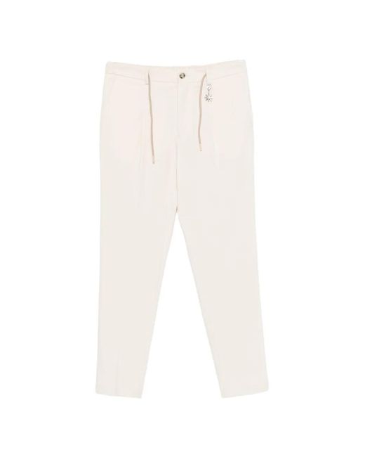 Manuel Ritz White Drawstring Charm Trousers for men