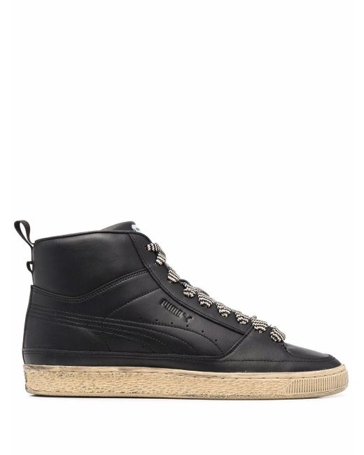 PUMA Leer High-top Sneakers in het Zwart voor heren - Lyst