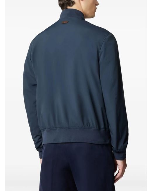 Tod's Blue Technical Fabric Bomber Jacket for men