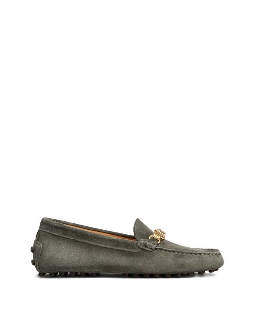 Tod's Gray Suede Loafers