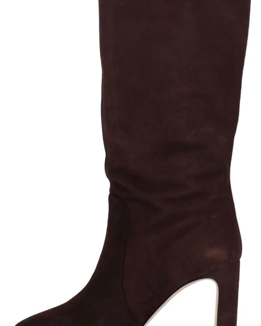 Stuart Weitzman Brown Stiefel mit Blockabsatz 85mm