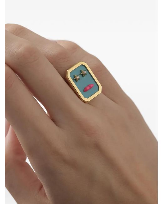 Eshvi Blue Face Star Ring