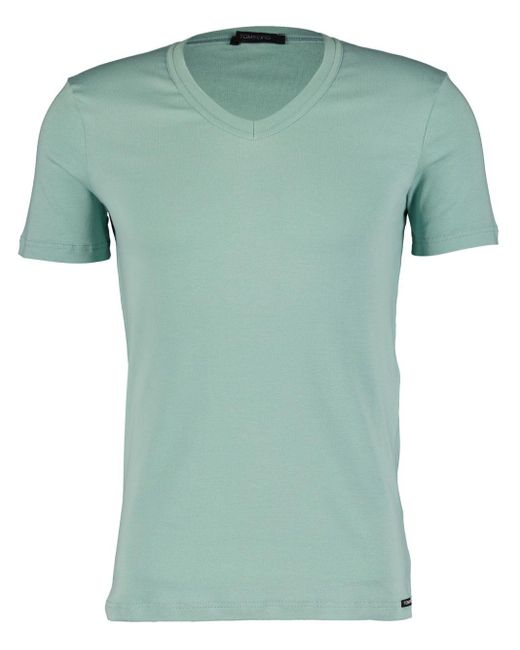 Tom Ford T-Shirt mit V-Ausschnitt in Green für Herren
