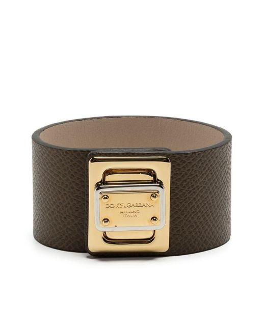 Dolce & Gabbana Metallic Twist-lock Leather Bracelet for men