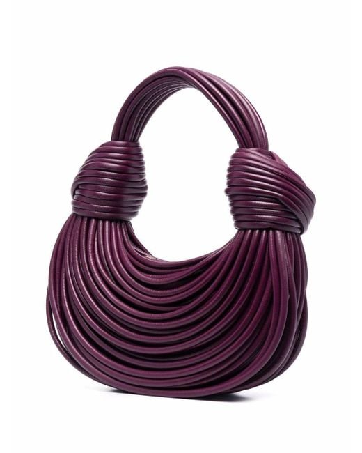 Bottega Veneta Double Knot Tubular Leather Tote Bag in Purple