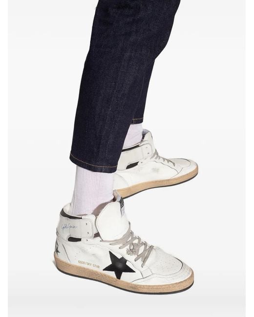 Golden Goose Deluxe Brand White Sky Star High-Top Sneakers