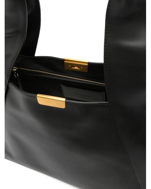 Gianni Chiarini Black Sac Cabas Vivi À Logo Gravé