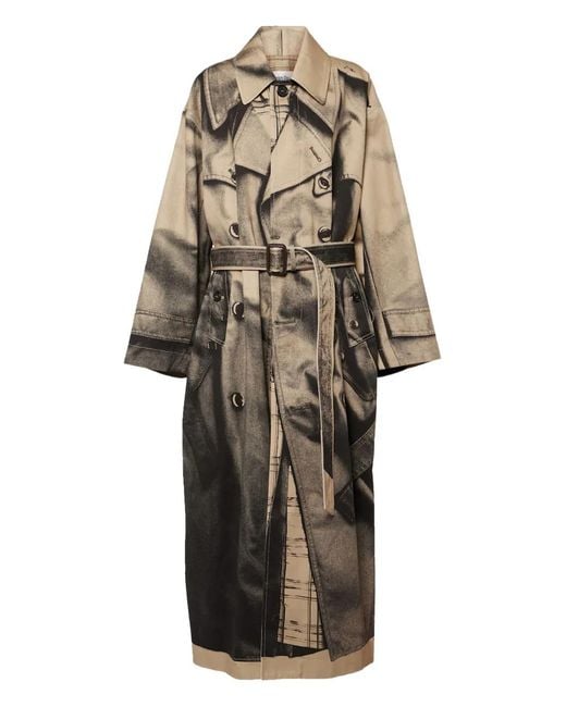 Jean Paul Gaultier Natural Trompe-L'Oeil Belted Trench Coat