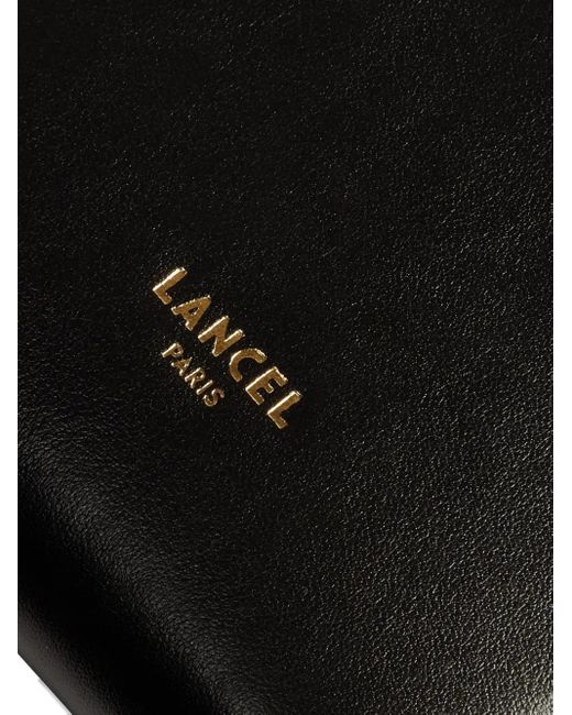 Lancel Black Origami Zip-Top Leather Bag