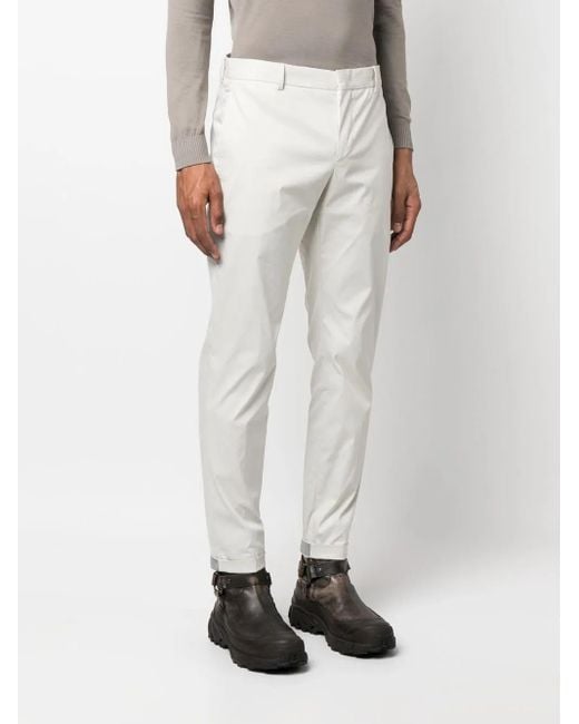 PT Torino White Turned-Up Hem Trousers for men