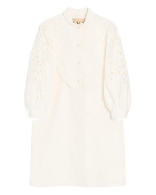 Valentino Garavani White Broderie-Anglaise Shirt Dress