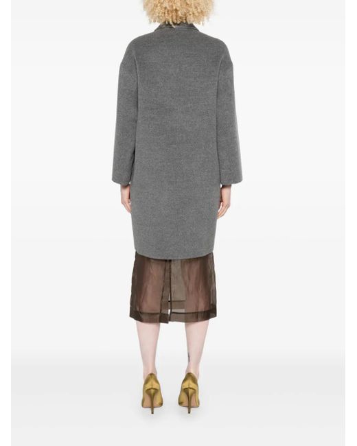 Prada Gray Cropped-Sleeve Coat