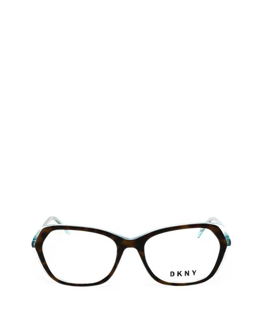 DKNY Black Tortoiseshell-Effect Geometric-Frame Glasses