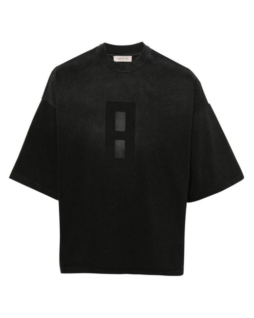 Fear Of God Black Airbrush 8 Number-Print T-Shirt for men