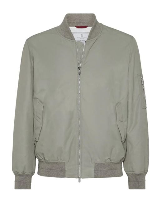 Bomber Con Zip di Brunello Cucinelli in Gray da Uomo