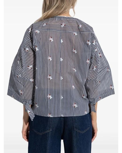 Munthe Gray Organic Cotton-Blend Blouse