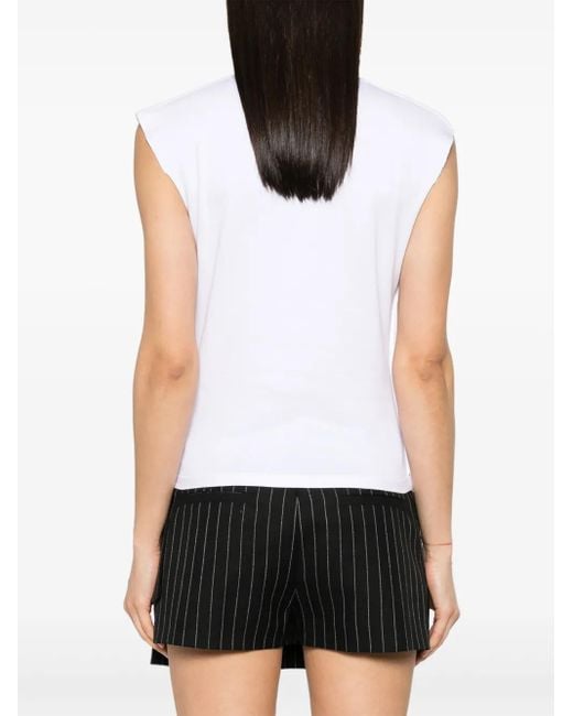 Rabanne White Chain-Detail Cotton T-Shirt