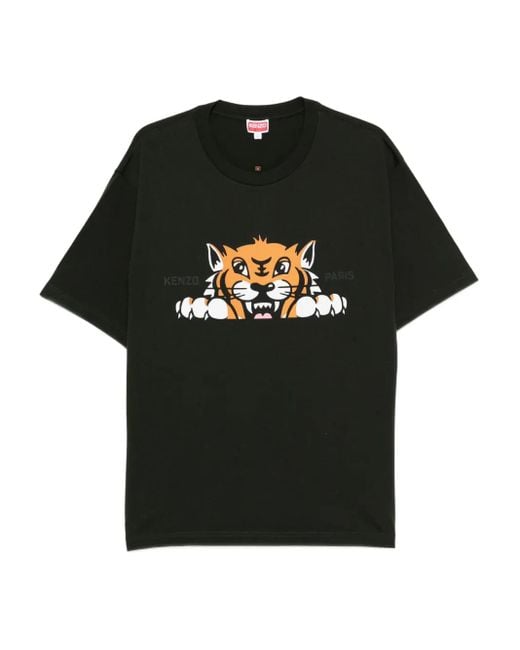KENZO T-Shirt mit Tiger-Grafik in Black für Herren