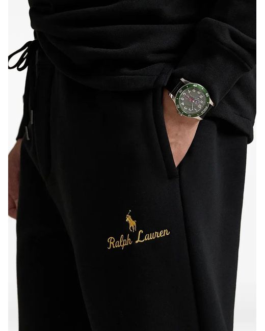 Polo Ralph Lauren Black Drawstring Logo Track Pants for men