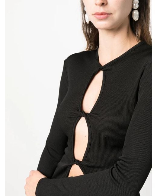Christopher Esber Black Twisted-Effect Cut-Out Top