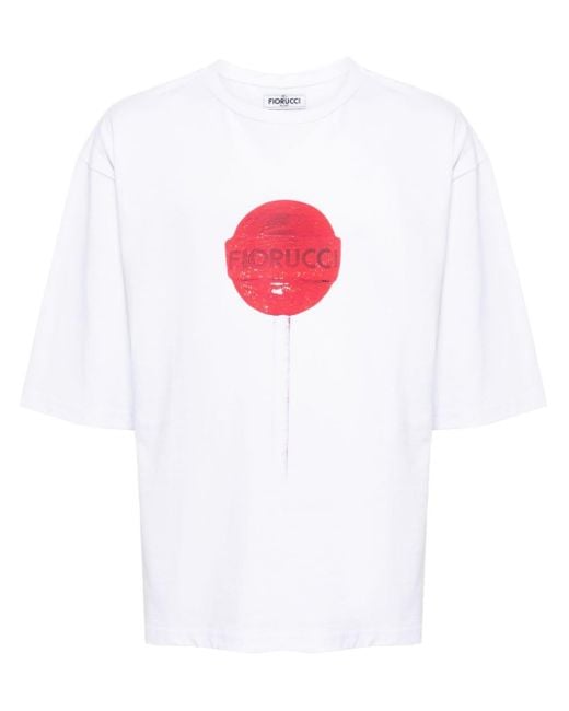 T-shirt con logo di Fiorucci in White