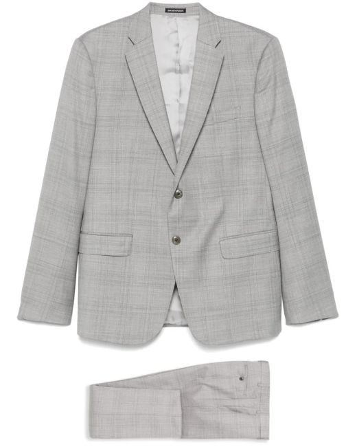 Emporio Armani Gray Virgin Wool Suit for men