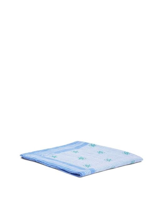 Tommy Hilfiger Blue Striped Logo-Print Scarf