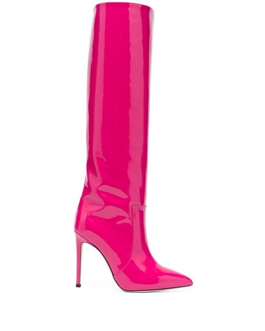 Paris Texas Patent-finish 105mm Knee Boots in Pink | Lyst Australia