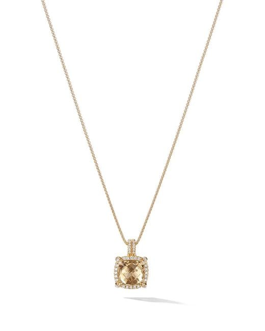 David Yurman Metallic 18Kt Châtelaine Citrine And Diamond Pendant