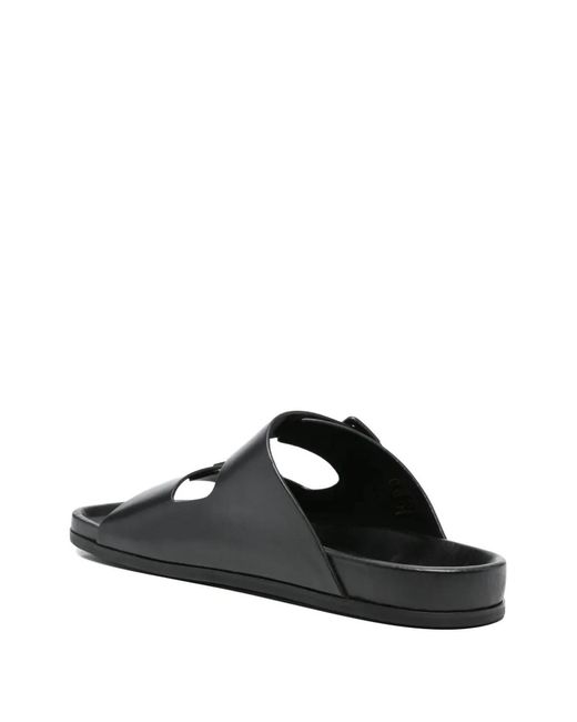 AMI Black Buckle Strap Sliders for men