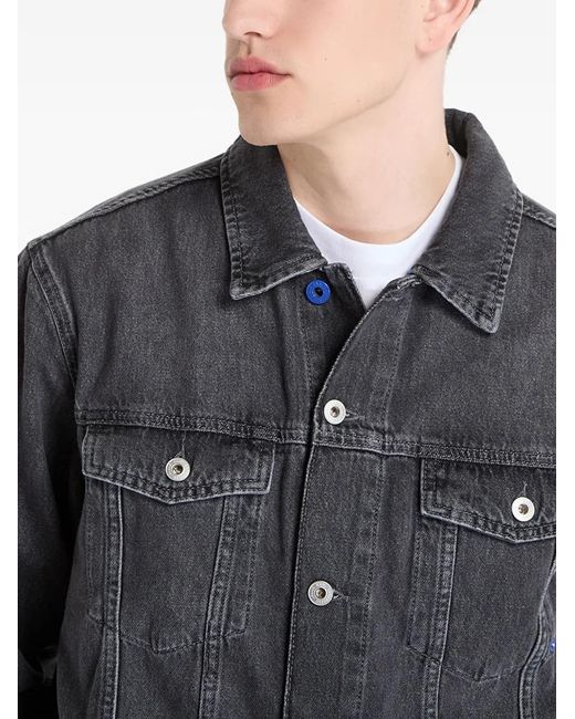 Karl Lagerfeld Blue Veste En Jean À Patch Logo for men