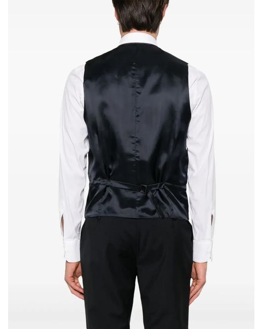 Fursac Black V-Neck Waistcoat for men