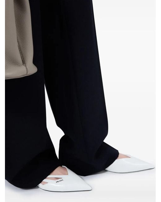 Prada White Leather Ballerinas