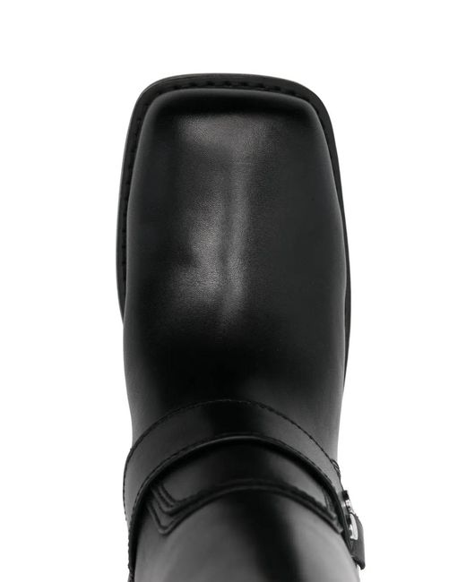MICHAEL Michael Kors Black Square-Toe Tall Leather Boots