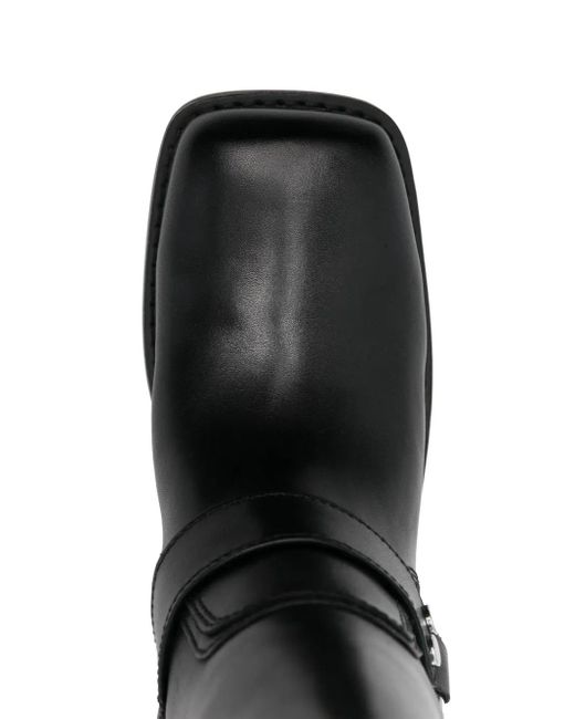 MICHAEL Michael Kors Black Square-Toe Tall Leather Boots