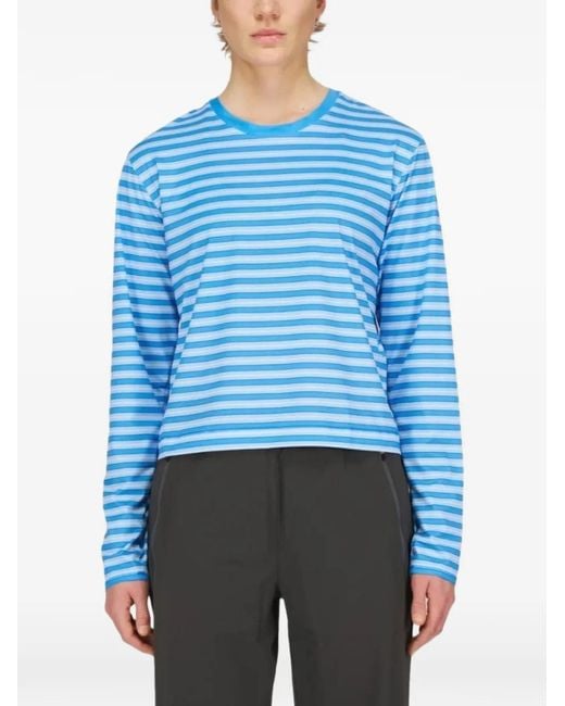 UNNA Blue Striped-Pattern Long-Sleeve T-Shirt