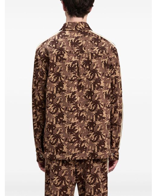 Palm Angels Brown Palms Camouflage-pattern Shirt for men