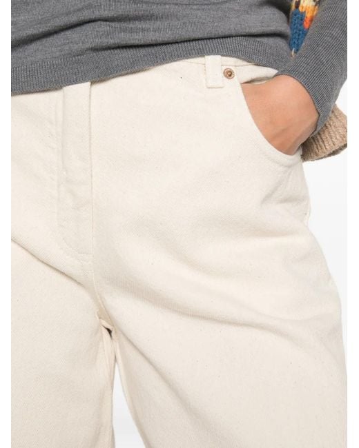 Aspesi White Wide-Leg Trousers