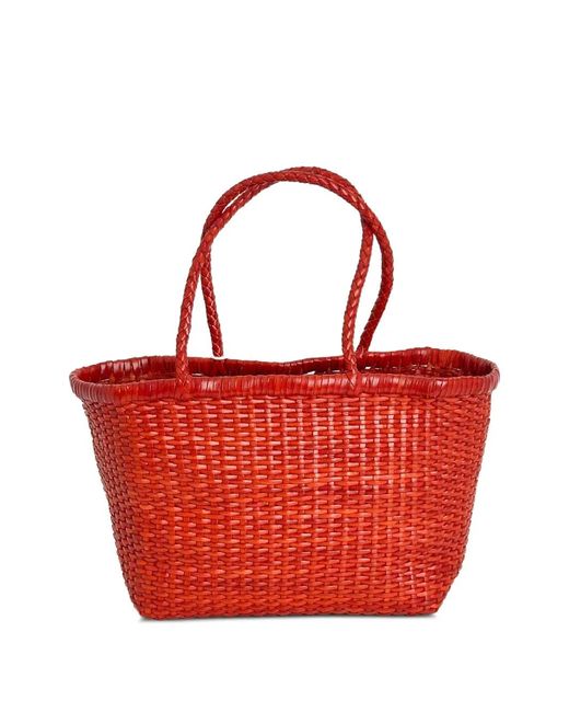 Borsa Tote B Weave di Dragon Diffusion in Red